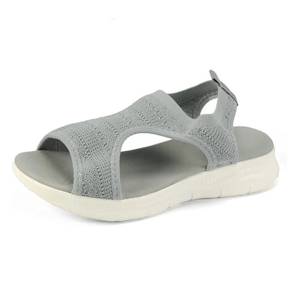 Bequeme Sommersandalen Mit Offener Spitze Und Mesh-Detail