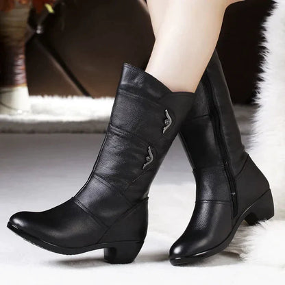 Elegante Winterstiefel Aus Leder