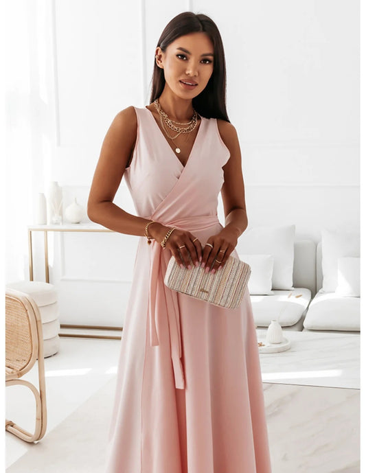 Cocktailkleid Mit Taillengürtel | Maxikleid Mit Schickem Und Schlichtem Design