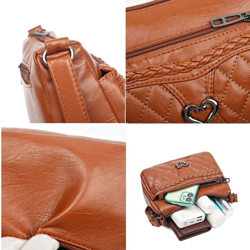 Vintage-Umhängetasche Mit Mehreren Taschen