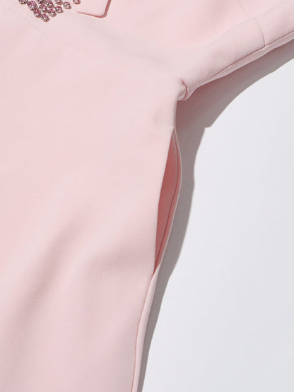 Midikleid Mit Schleife Und Kristalldetail