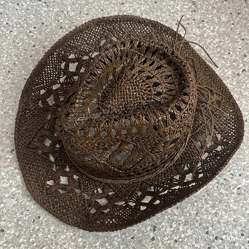 Retro Sommer Strand Stroh Cowboyhut