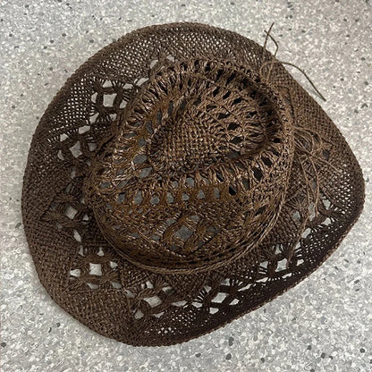 Retro Sommer Strand Stroh Cowboyhut