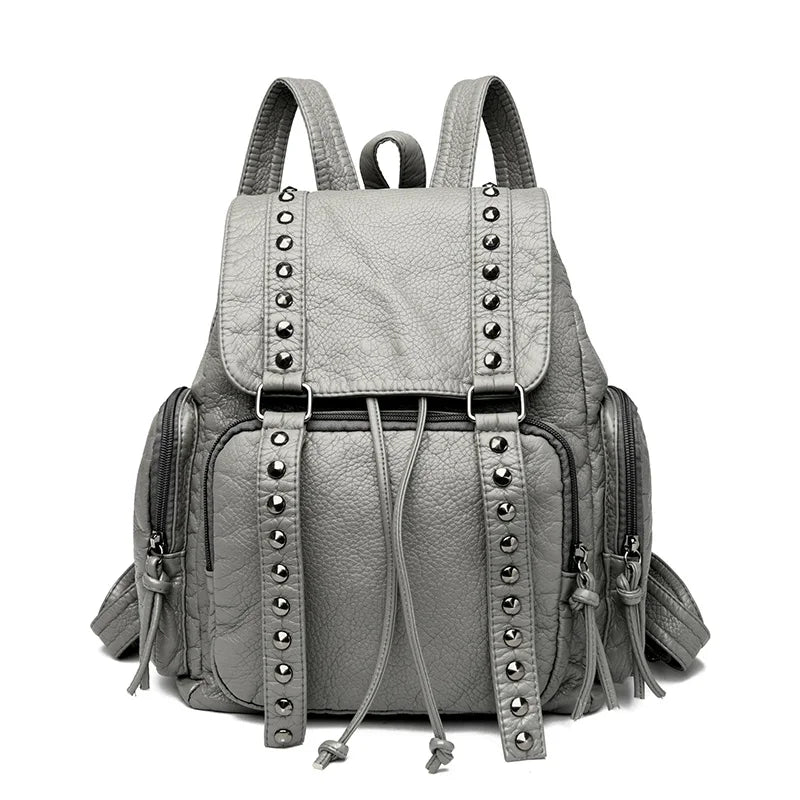 Hochwertiger Damenrucksack Aus Weichem Leder