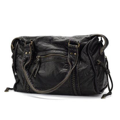 Luxuriöse Schwarze Lederhandtasche
