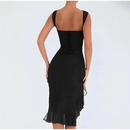 Ärmelloses Midikleid Mit Tülldetail