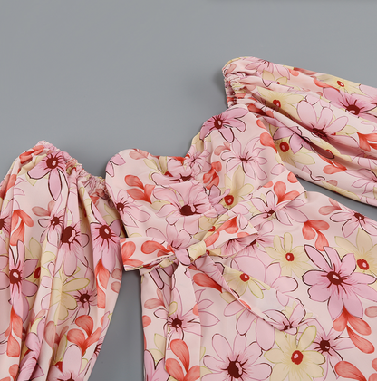 Langärmliges Maxikleid Mit Blumendruck