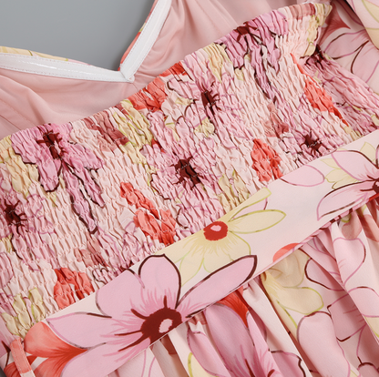 Langärmliges Maxikleid Mit Blumendruck