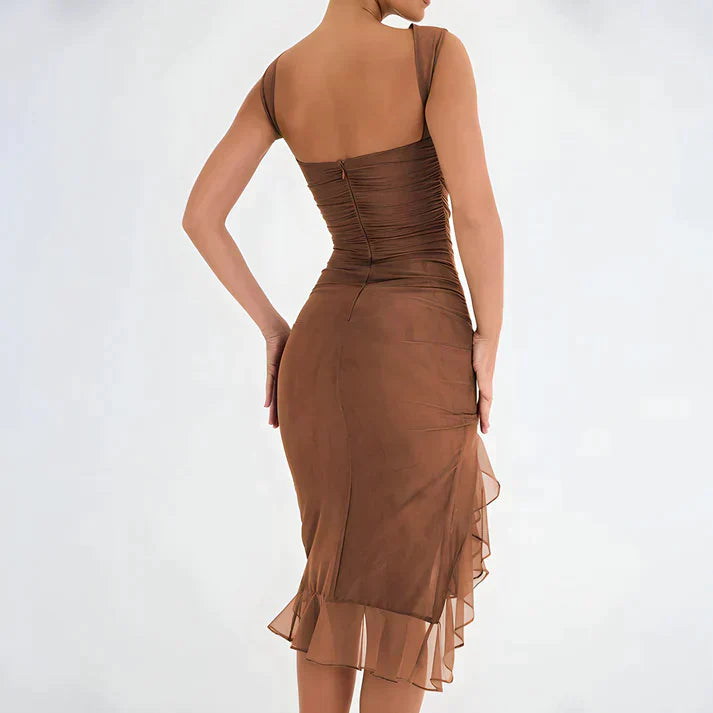 Ärmelloses Midikleid Mit Tülldetail