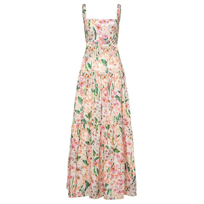 Ärmelloses Und Rückenfreies Trägerloses Langes Sommerkleid