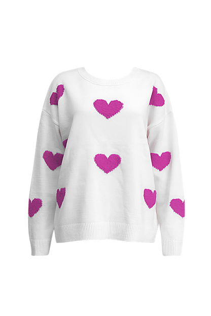 Eleganter Pullover Mit Herzmuster