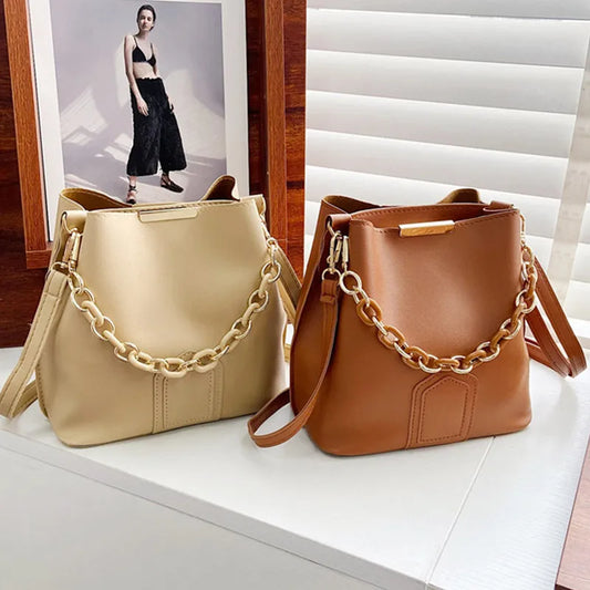 Koreanische Kette Damen Leder Umhängetasche