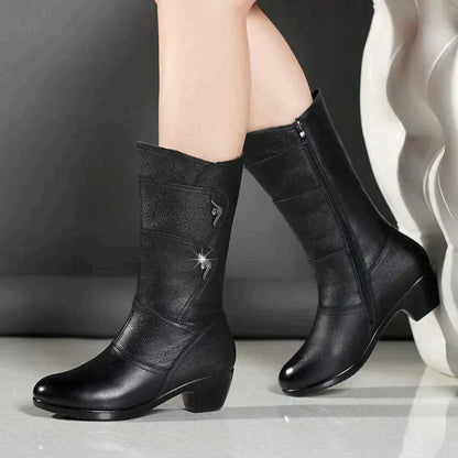 Elegante Winterstiefel Aus Leder