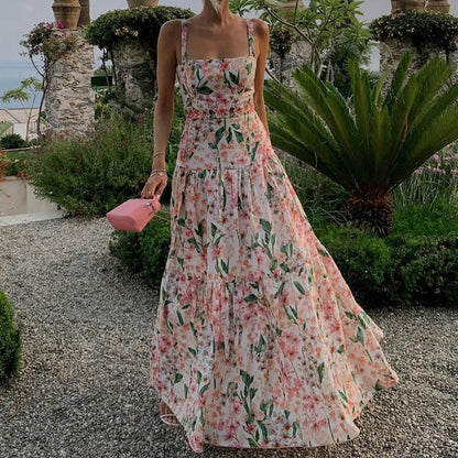 Ärmelloses Und Rückenfreies Trägerloses Langes Sommerkleid