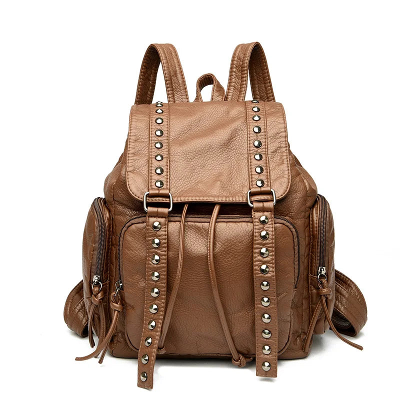 Hochwertiger Damenrucksack Aus Weichem Leder