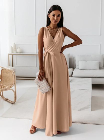 Cocktailkleid Mit Taillengürtel | Maxikleid Mit Schickem Und Schlichtem Design
