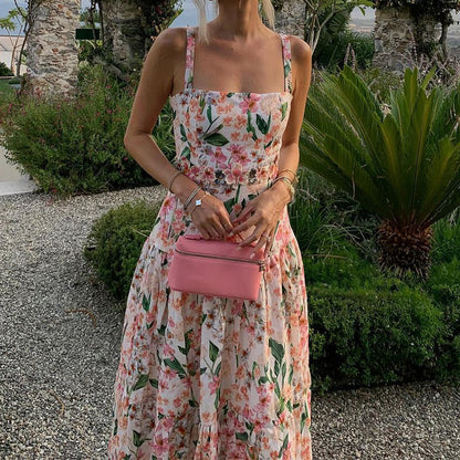 Ärmelloses Und Rückenfreies Trägerloses Langes Sommerkleid