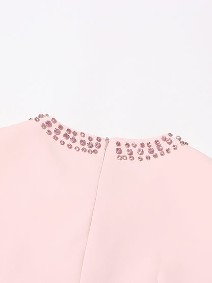 Midikleid Mit Schleife Und Kristalldetail