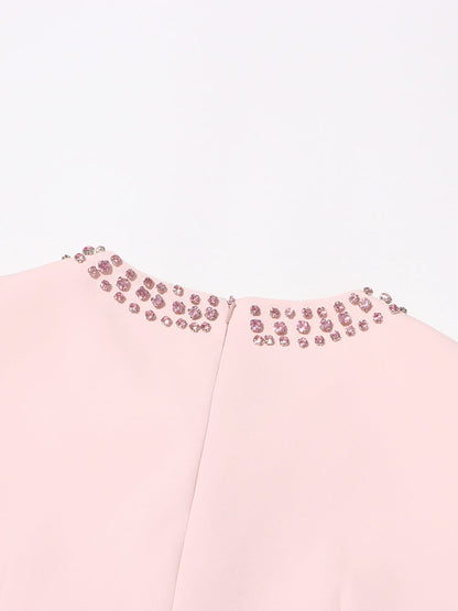 Midikleid Mit Schleife Und Kristalldetail