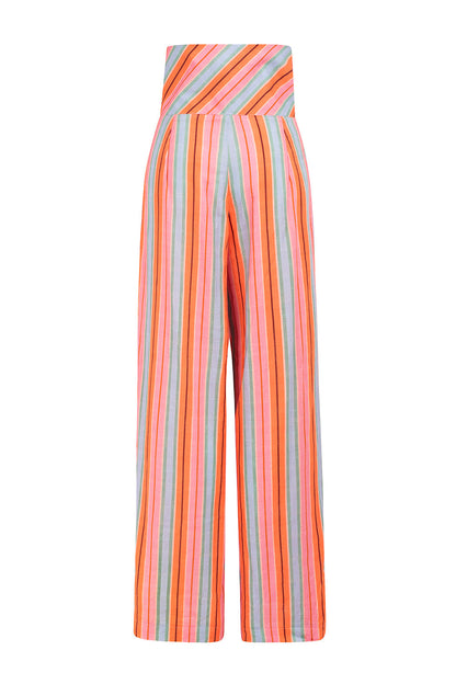 Hose Mit Umgekehrten Streifen İn Rosa Und Hellblau