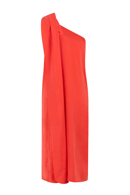 Kurzärmliges Midikleid Mit One-Shoulder-Träger