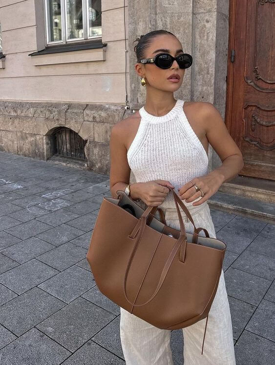 Vintage Tote Große Umhängetasche