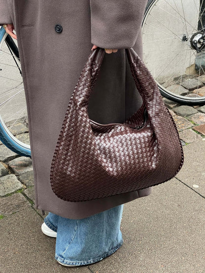 Gestrickte Gemusterte Vintage-Damentasche Mit Reißverschluss