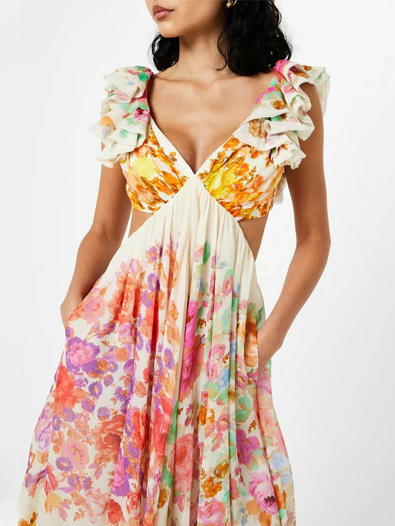 Maxikleid Mit Blumendruck