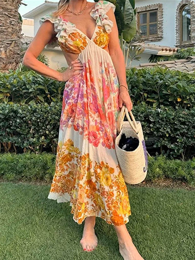 Maxikleid Mit Blumendruck
