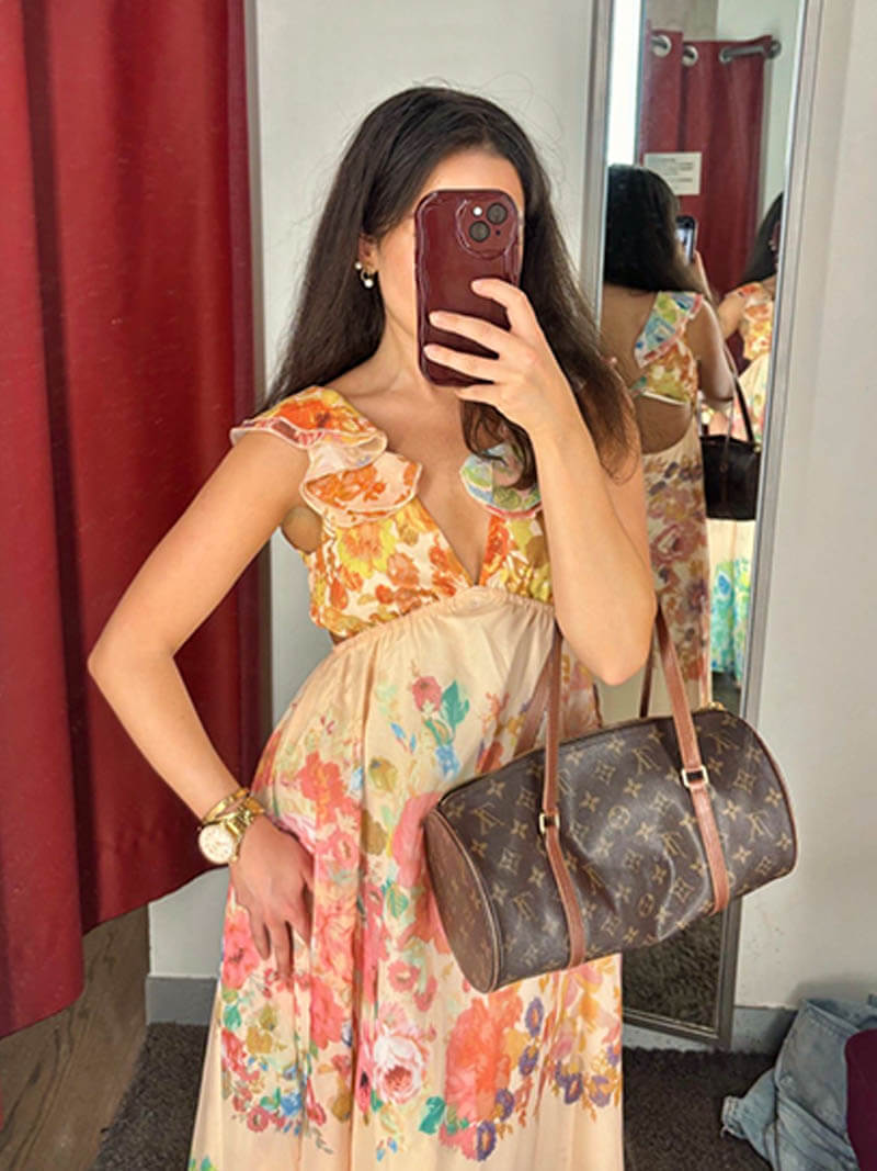 Maxikleid Mit Blumendruck