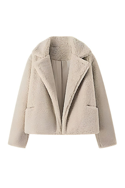 Elegante Jacke Mit Umklappbarem Kragen İn Schlichter Farbe