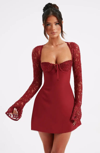 Minikleid Mit Spitzendetail