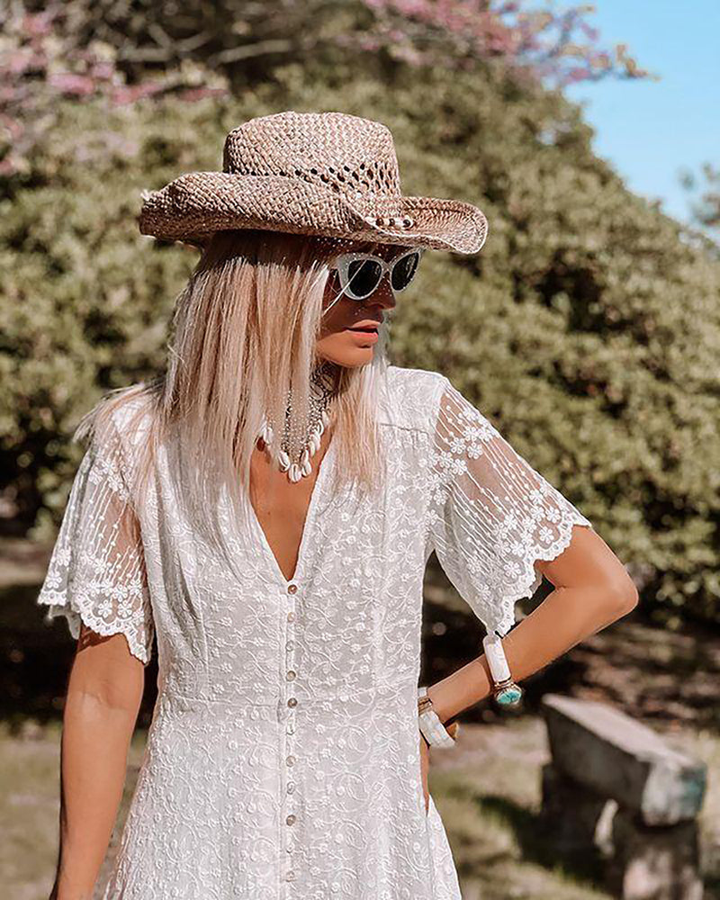 Spitzenkleid İm Boho-Stil