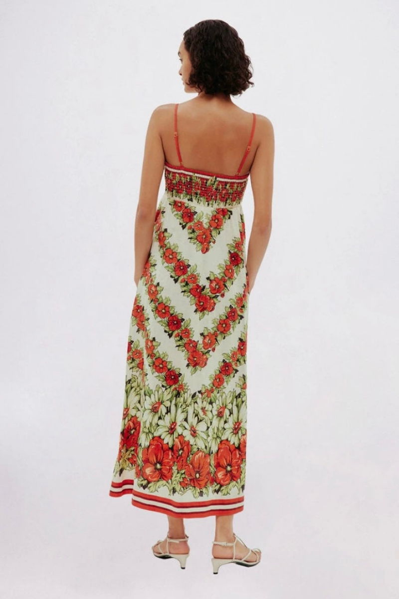 Maxikleid Mit Spaghettiträgern Und Blumenmuster