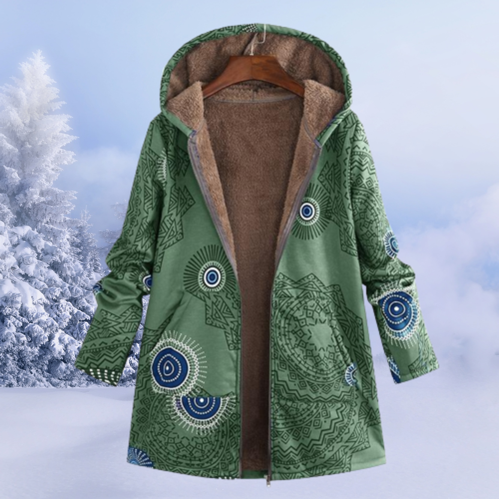 Eleganter Gemusterter Wintermantel
