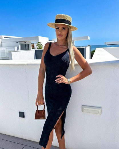 Figurbetontes Maxi-Sommerkleid