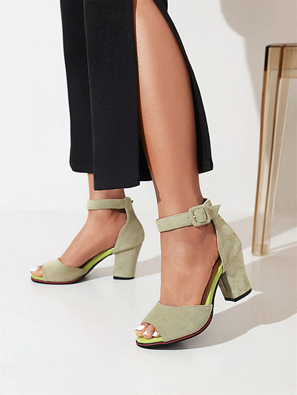 Wildleder-Pumps Mit Offener Spitze
