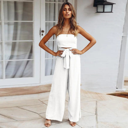 Stylischer Jumpsuit Mit Bindeband İn Der Taille