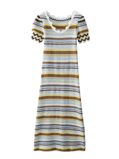 Sommerliches Kurzärmliges Midikleid