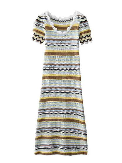 Sommerliches Kurzärmliges Midikleid