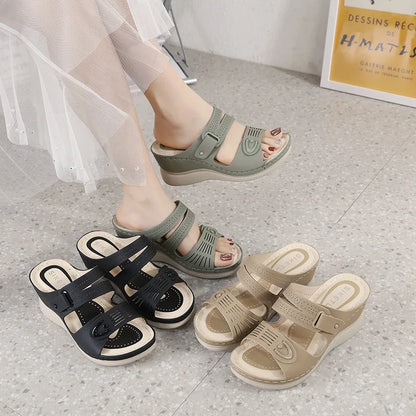 Keilabsatz-Slipper - Verstellbar - Sommer