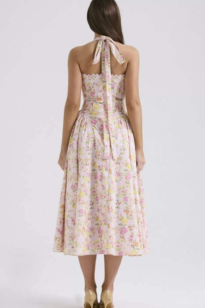 Neckholder-Midikleid İm Retro-Stil