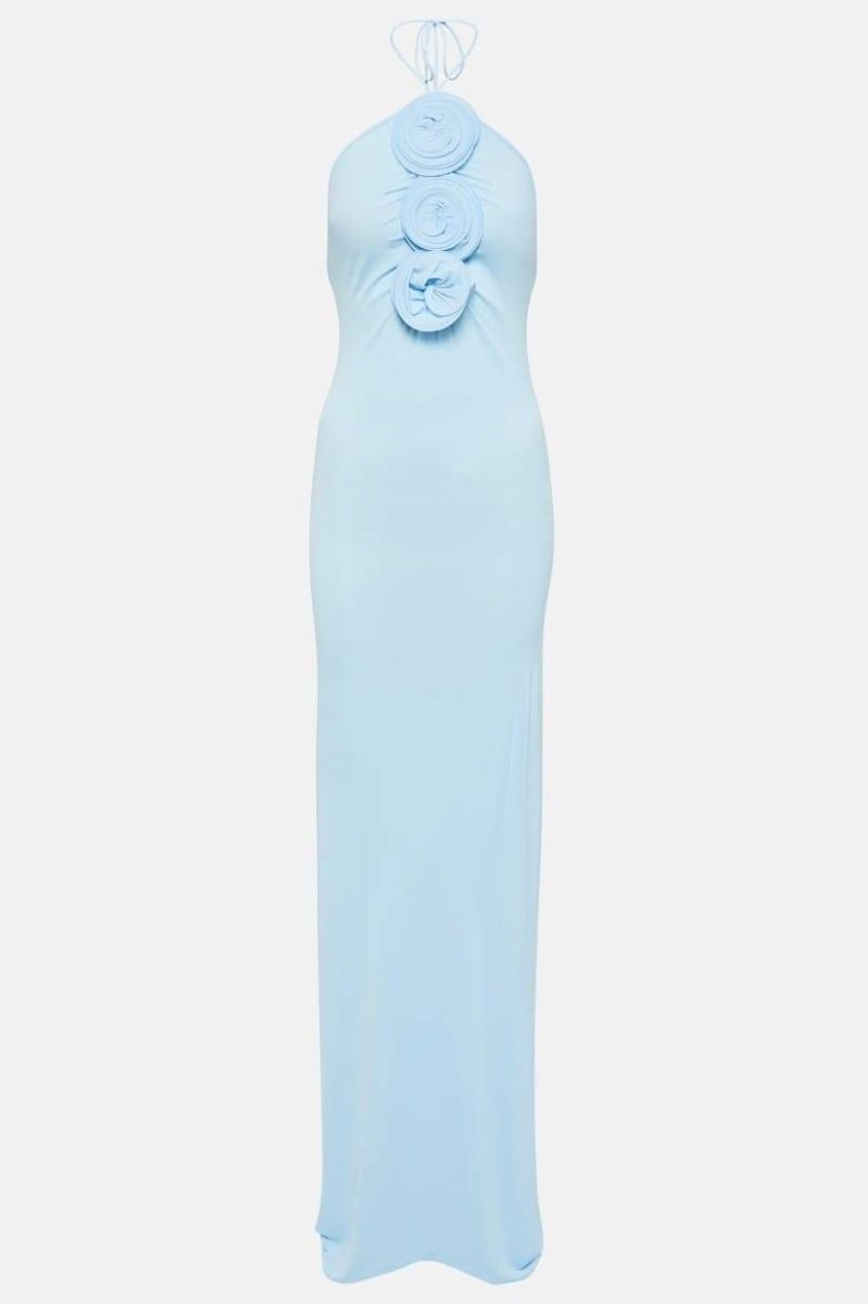 Neckholder-Maxikleid Mit Blumenapplikation