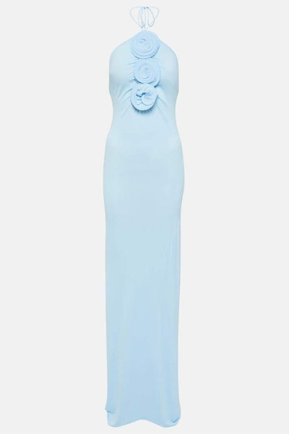 Neckholder-Maxikleid Mit Blumenapplikation
