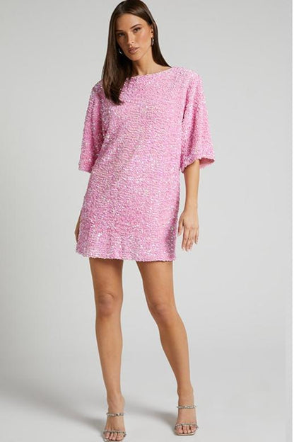 Rückenfreies Kleid Aus Samt Mit Pailletten