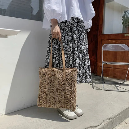 Geflochtene Sommer-Strandtasche
