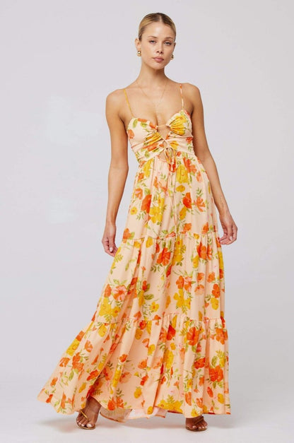 Lagen-Maxikleid Mit Blumendruck