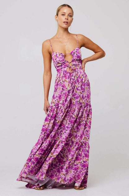 Lagen-Maxikleid Mit Blumendruck