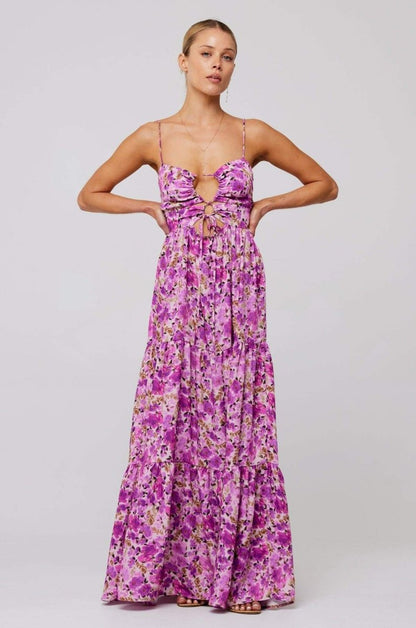 Lagen-Maxikleid Mit Blumendruck