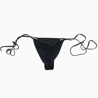 Brazilian Cut Bikinihose Mit Schnürung - Schwarz